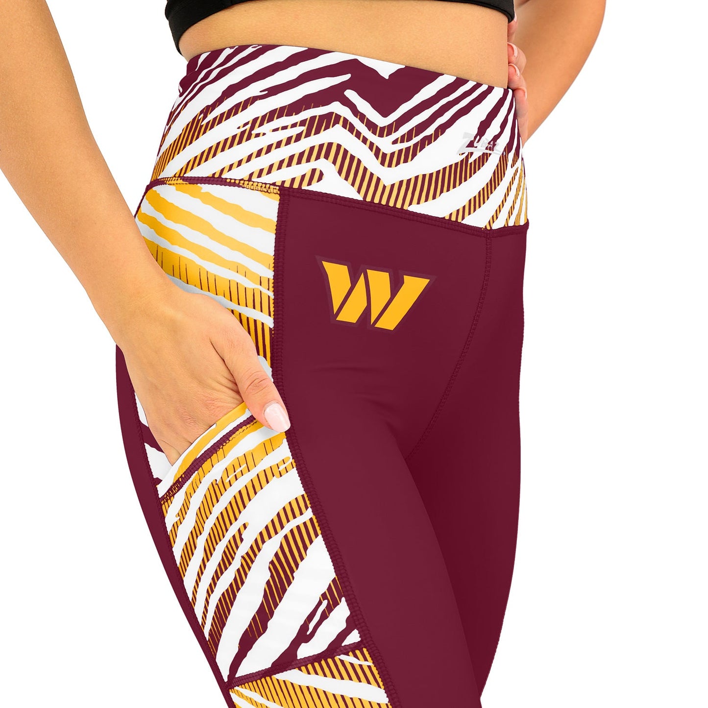Zubaz NFL Women's Elevated Zebra Ombre Leggings, Washington Commanders