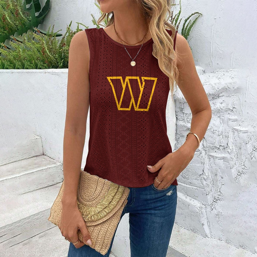 Washington Commanders Cut Out Wrap Cross Wrap Back Asymmetrical Beach Tank Top