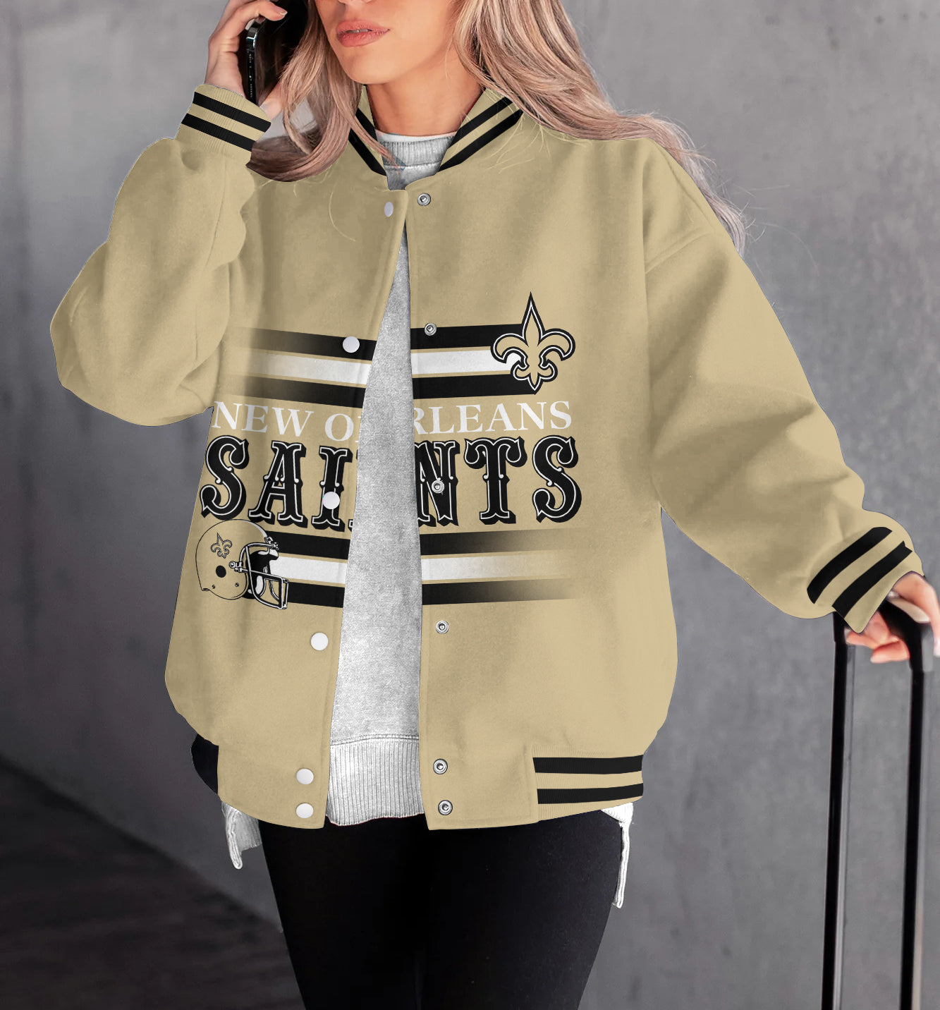New Orleans Saints Women's Long Pass Full- Snap Casual Jacket