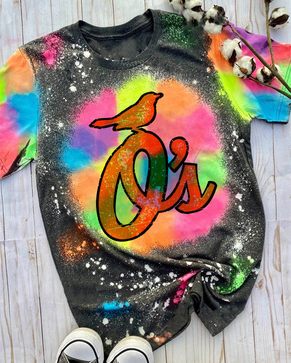 Baltimore Orioles Tie-dye Round Neck T Shirt