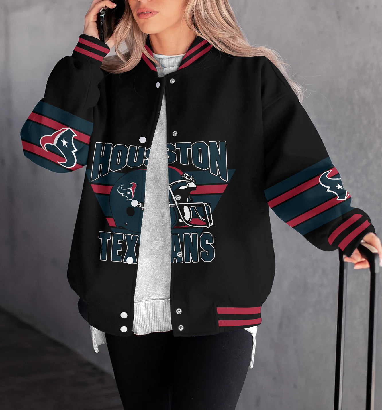 Houston Texans Women's Long Pass Full- Snap Casual Jacket