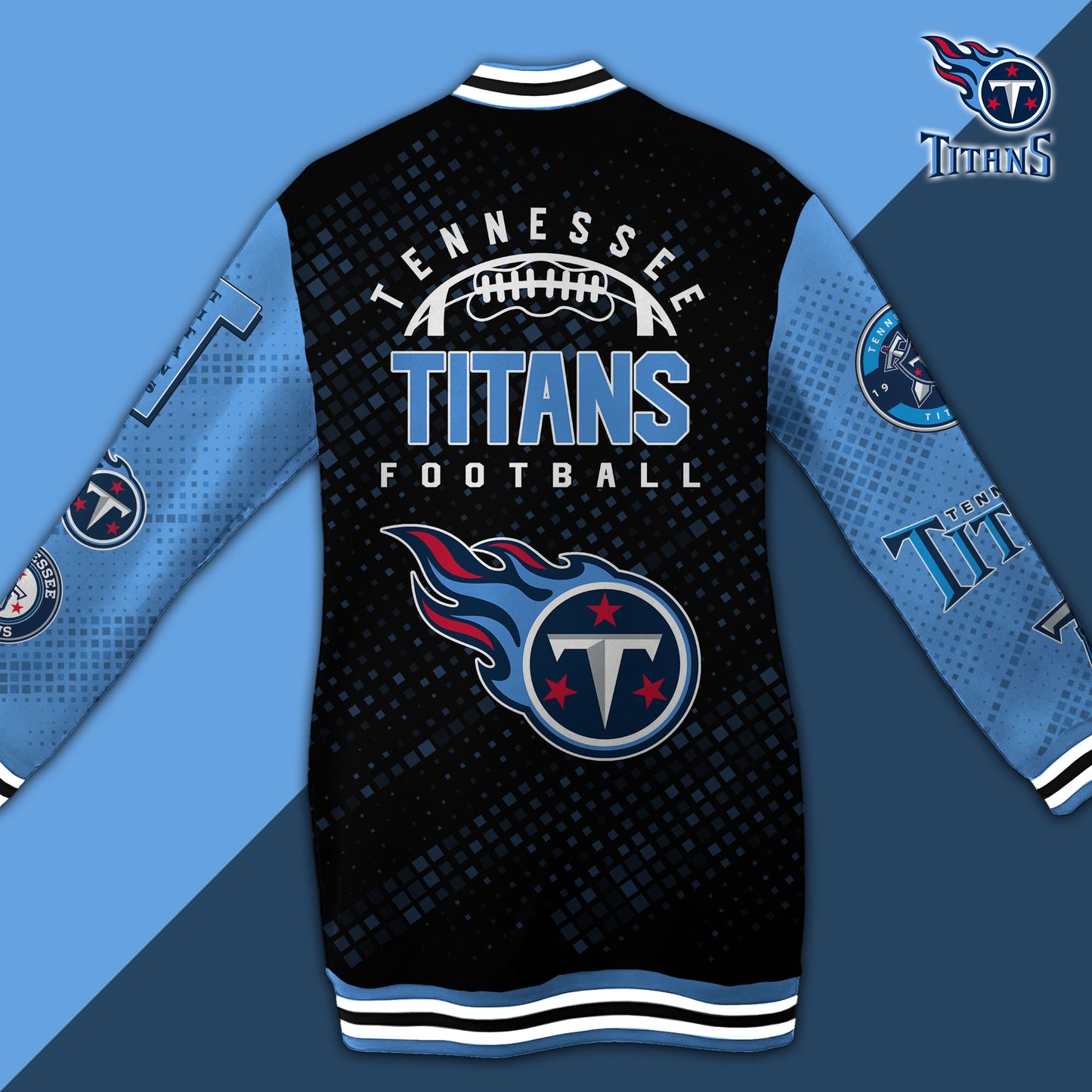 Tennessee Titans Limited Edition Button Down Long Sleeve Jacket Dress