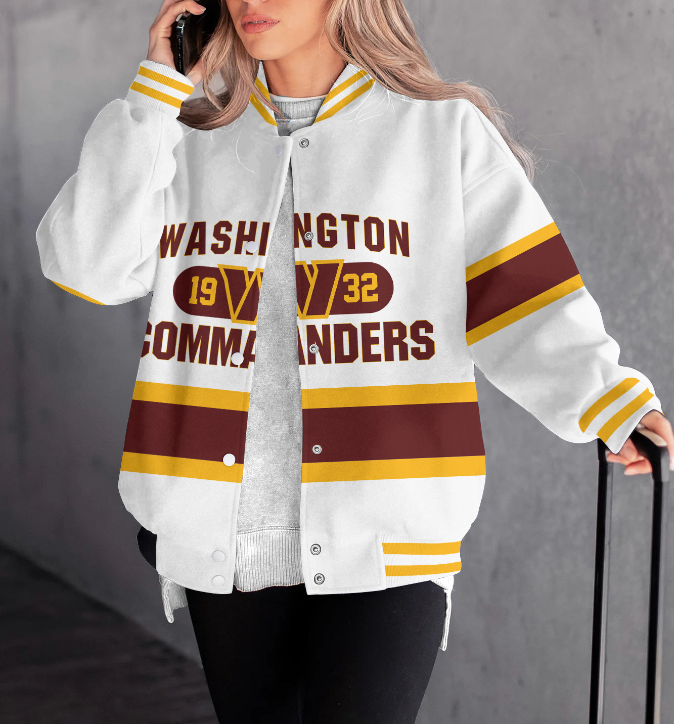 Washington Commanders Women's Long Pass Full- Snap Casual Jacket