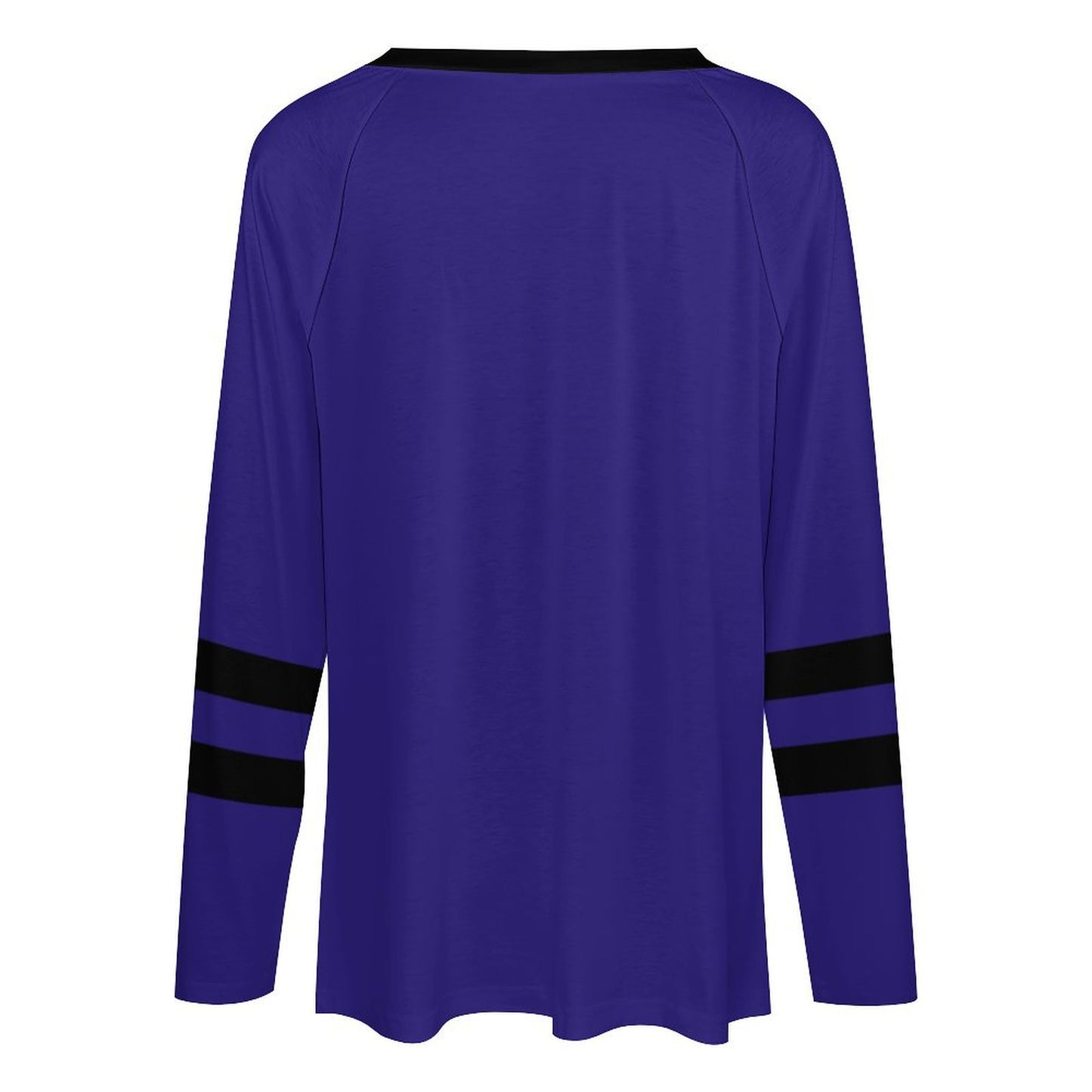Baltimore Ravens Women's V-neck Double-layered Long-sleeved Loose T-shirt