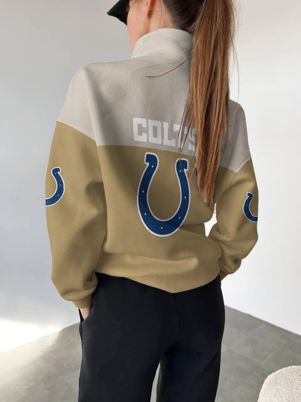 Indianapolis Colts 2025 New Design Casual Snap Mockneck Pullover