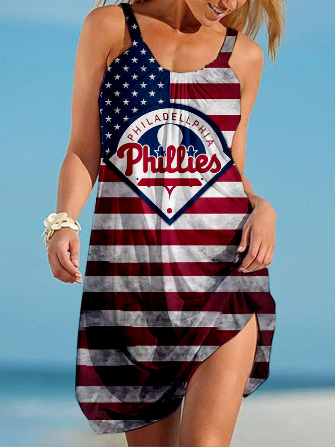 Phillies Round neck sleeveless printed dress