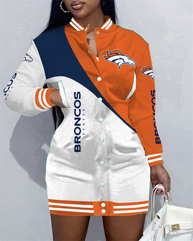 Denver Broncos
Limited Edition Button Down Long Sleeve Jacket Dress