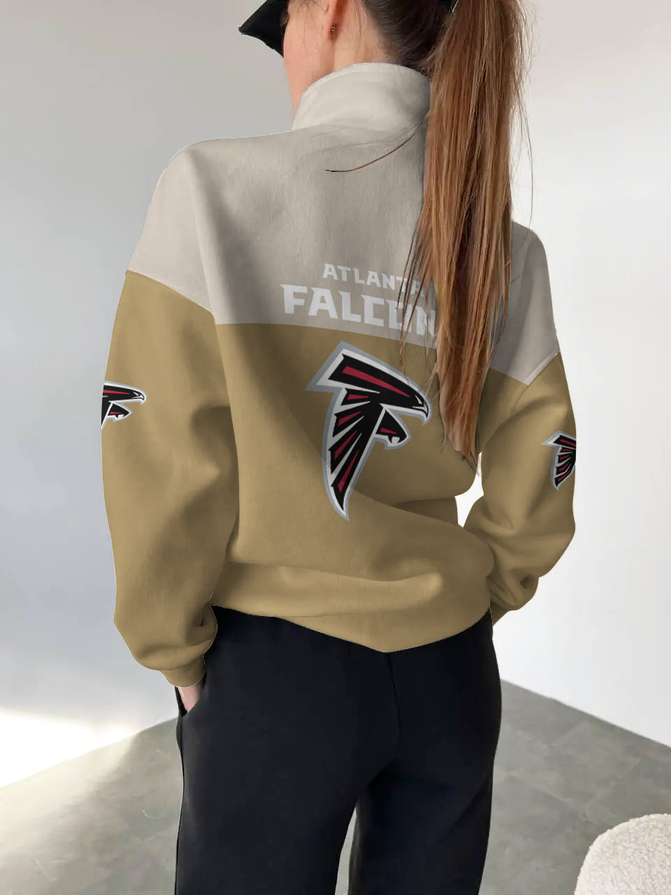 Atlanta Falcons 2025 New Design Casual Snap Mockneck Pullover