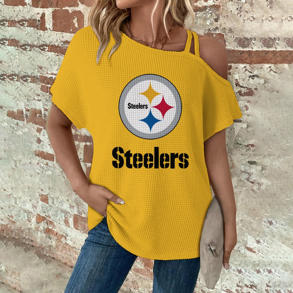 Asymmetrical Neck Short Sleeve T-Shirt