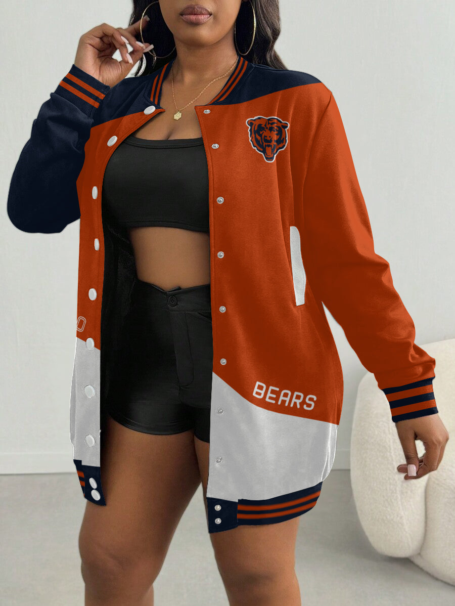 Chicago Bears Women's Limited Edition Button Down Long Sleeve Jacket Dress