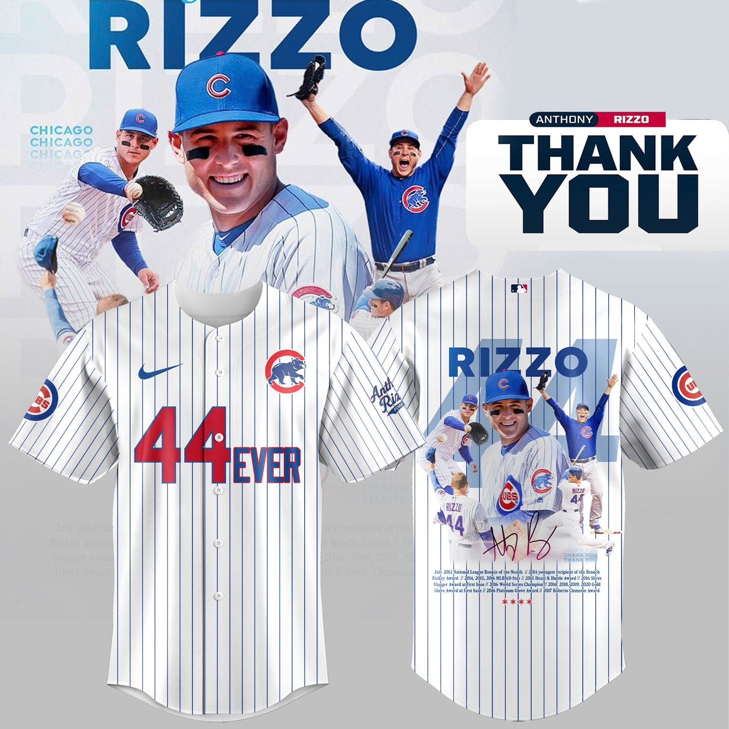 Chicago Cubs Legend Anthony Rizzo Jersey Thank You Rizz