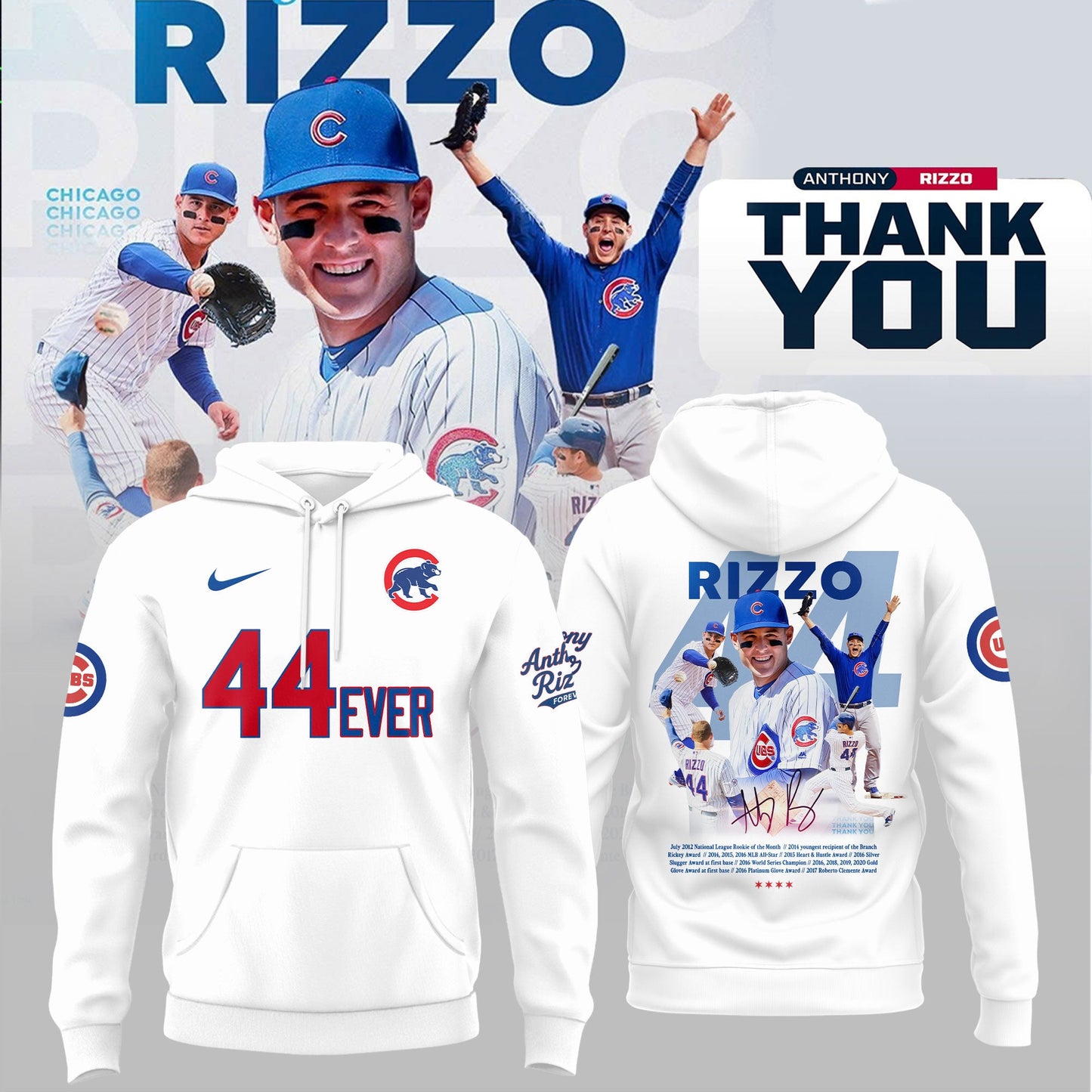 Chicago Cubs Legend Anthony Rizzo - Always And Forever Hoodie