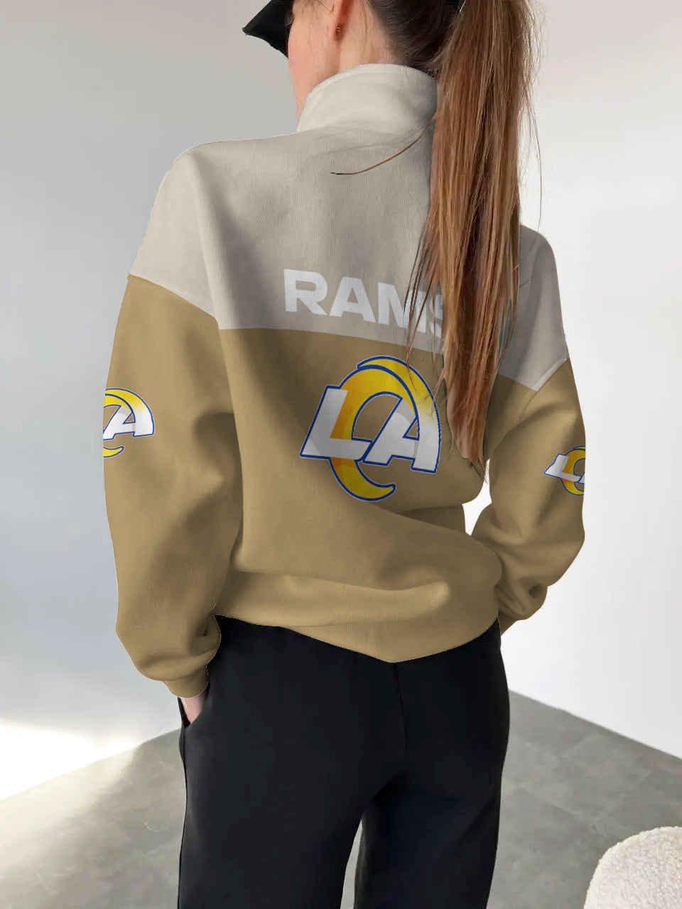 Los Angeles Rams 2025 New Design Casual Snap Mockneck Pullover