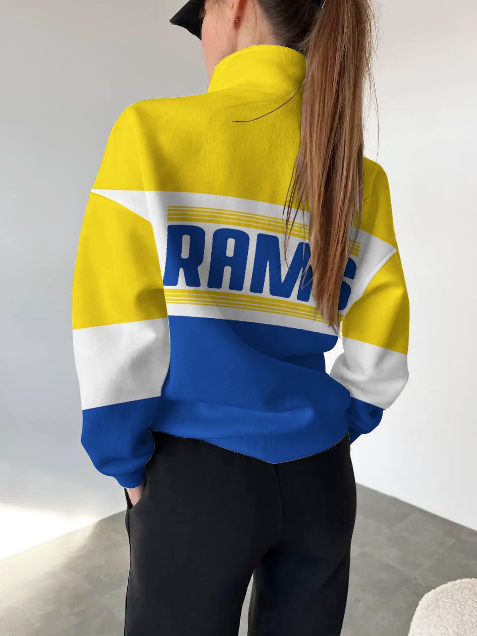 Los Angeles Rams 2025 New Design Casual Snap Mockneck Pullover