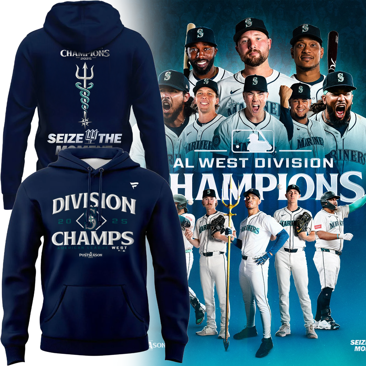 Seattle Mariners 2025 AL West Division Champions Limited Hoodie