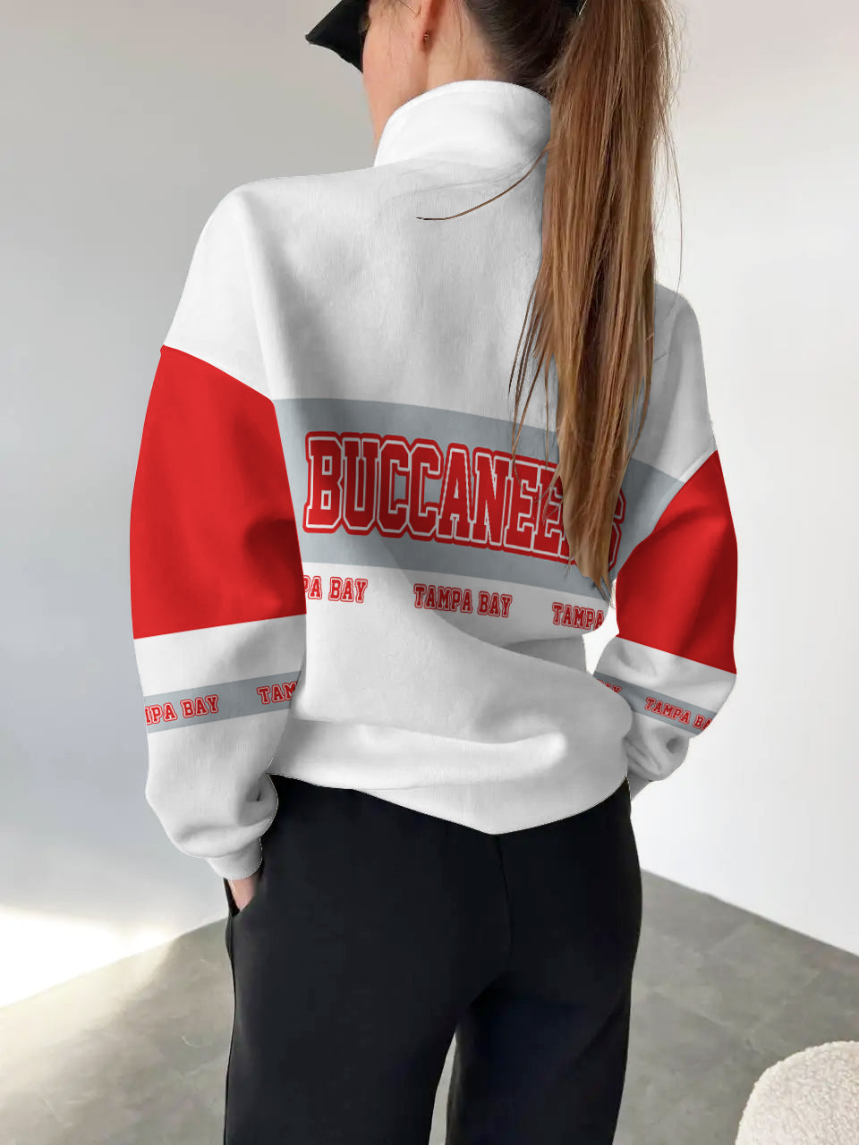 Tampa Bay Buccaneers 2025 New Design Casual Snap Mockneck Pullover