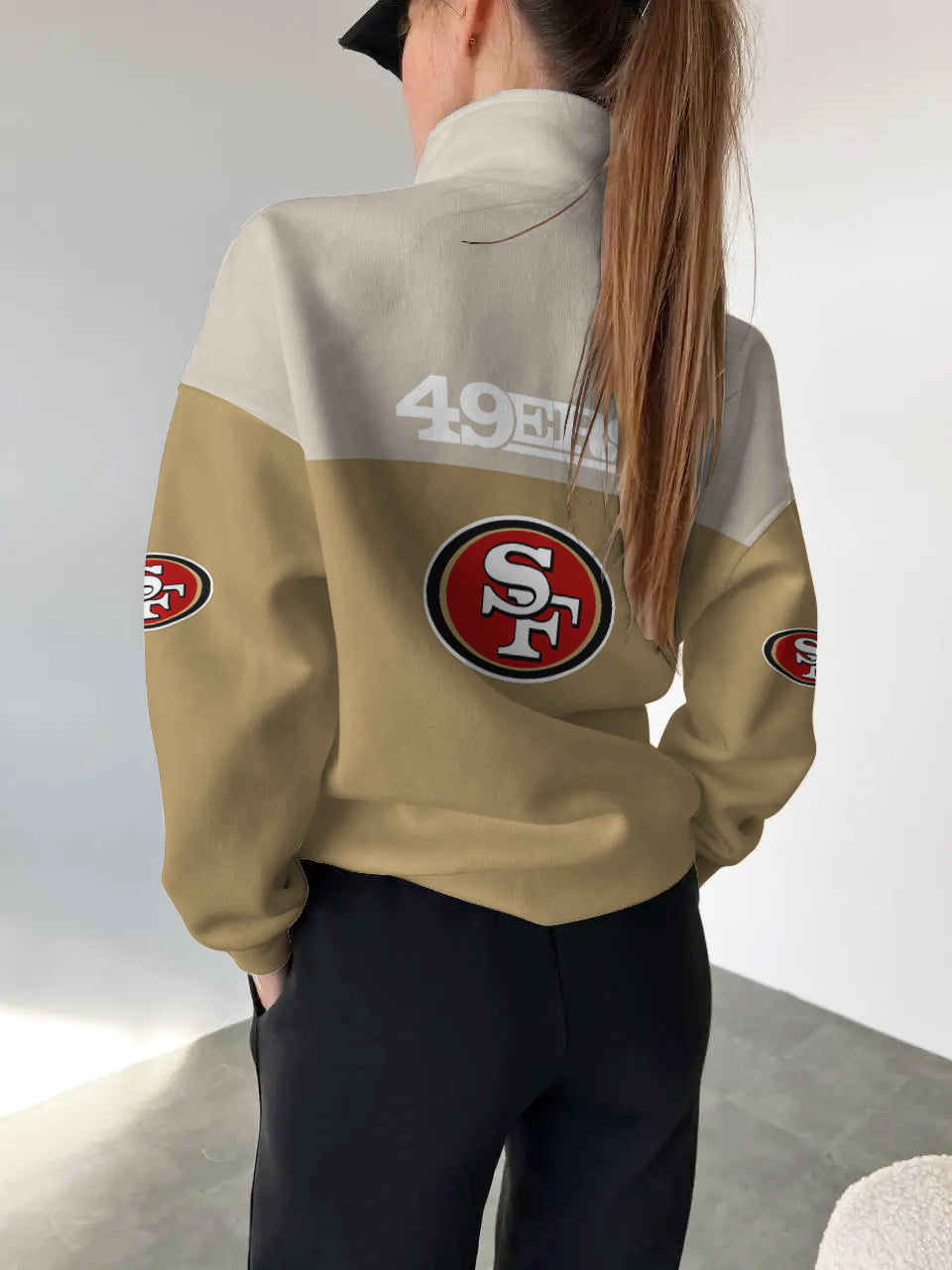 San Francisco 49ers 2025 New Design Casual Snap Mockneck Pullover