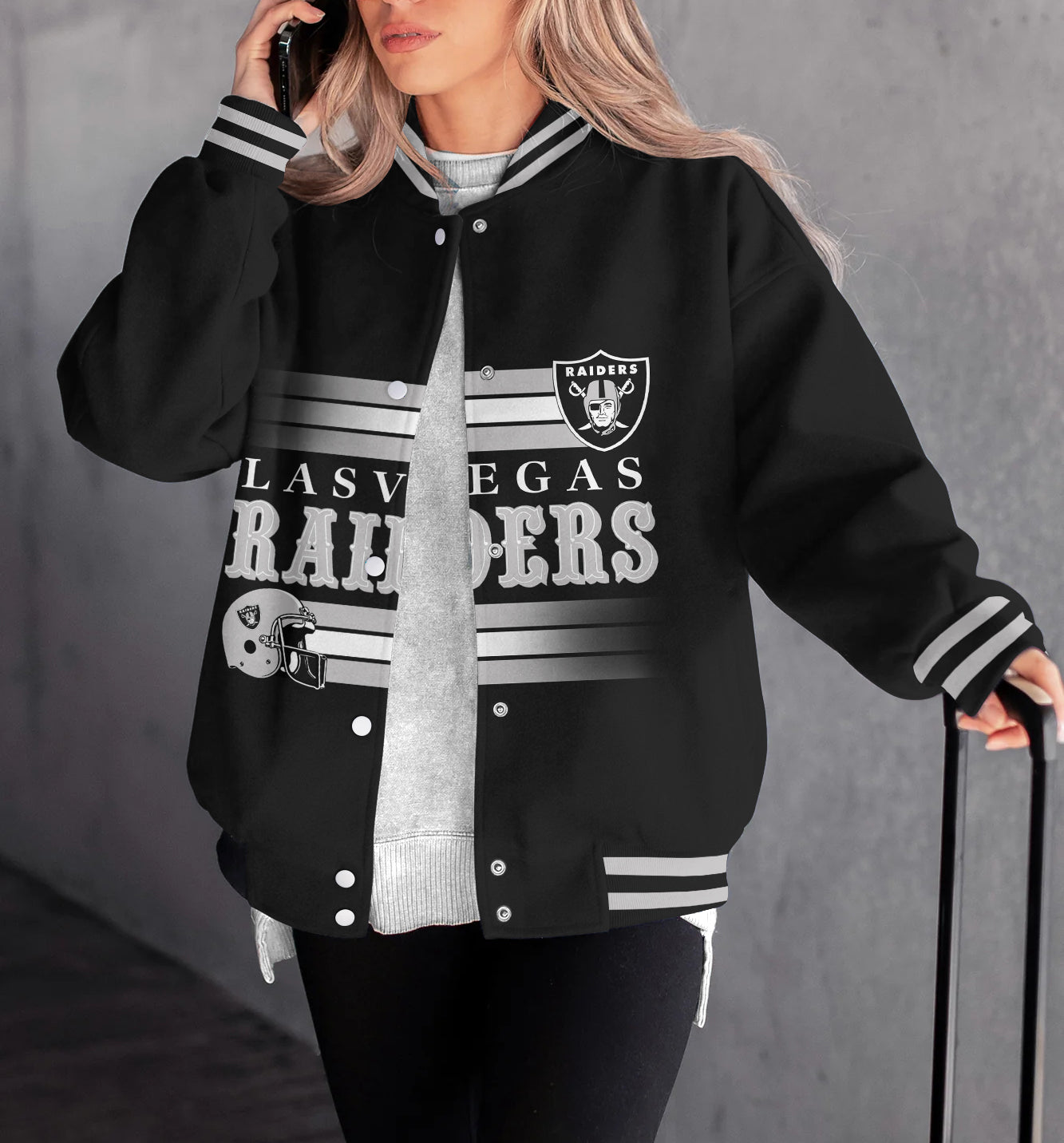 Las Vegas Raiders Women's Long Pass Full- Snap Casual Jacket