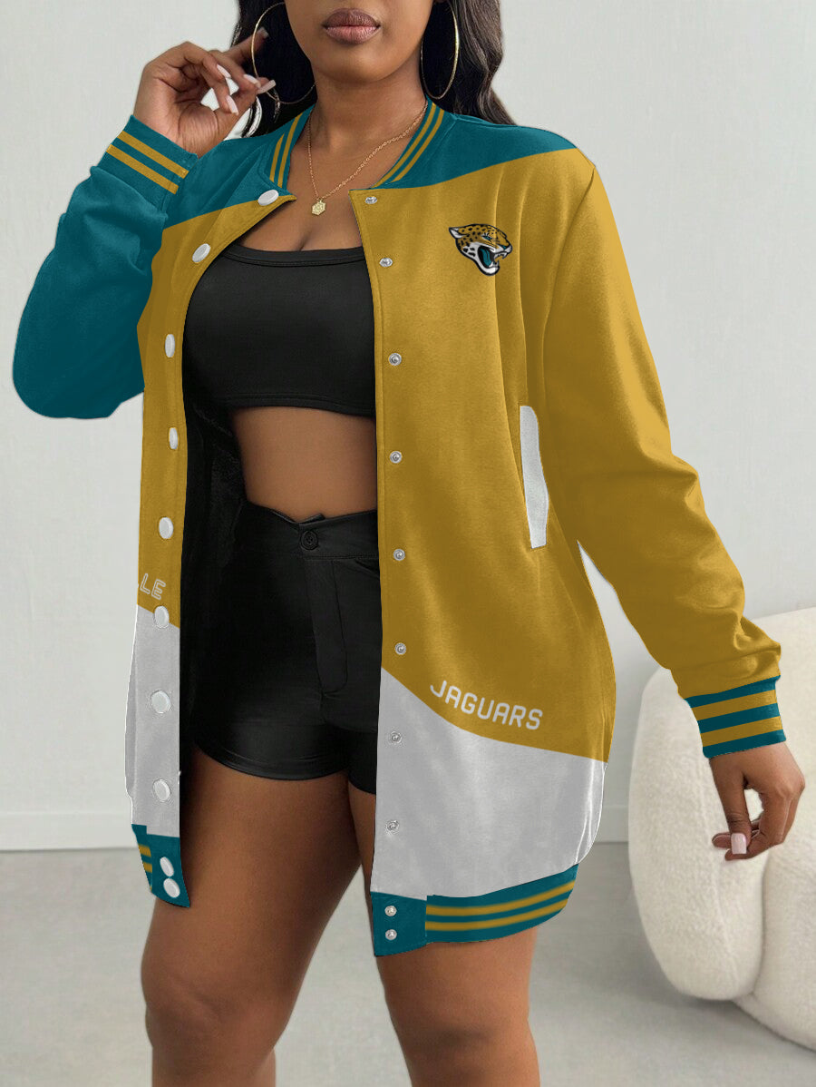 Jacksonville Jaguars Women's Limited Edition Button Down Long Sleeve Jacket Dress