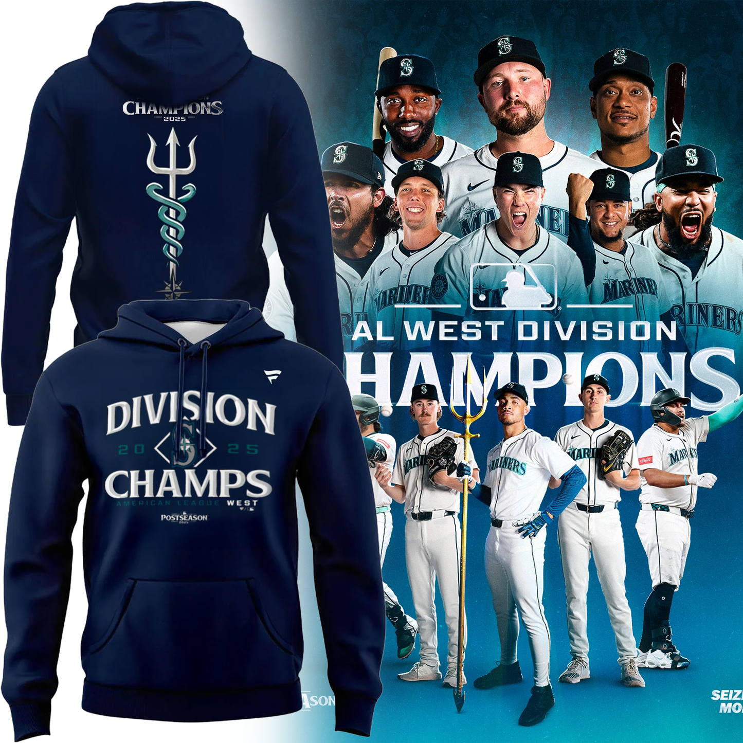 Seattle Mariners 2025 AL West Division Champions Limited Hoodie