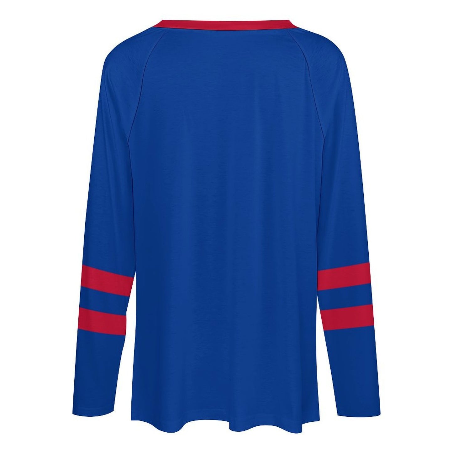 Buffalo Bills Women's V-neck Double-layered Long-sleeved Loose T-shirt
