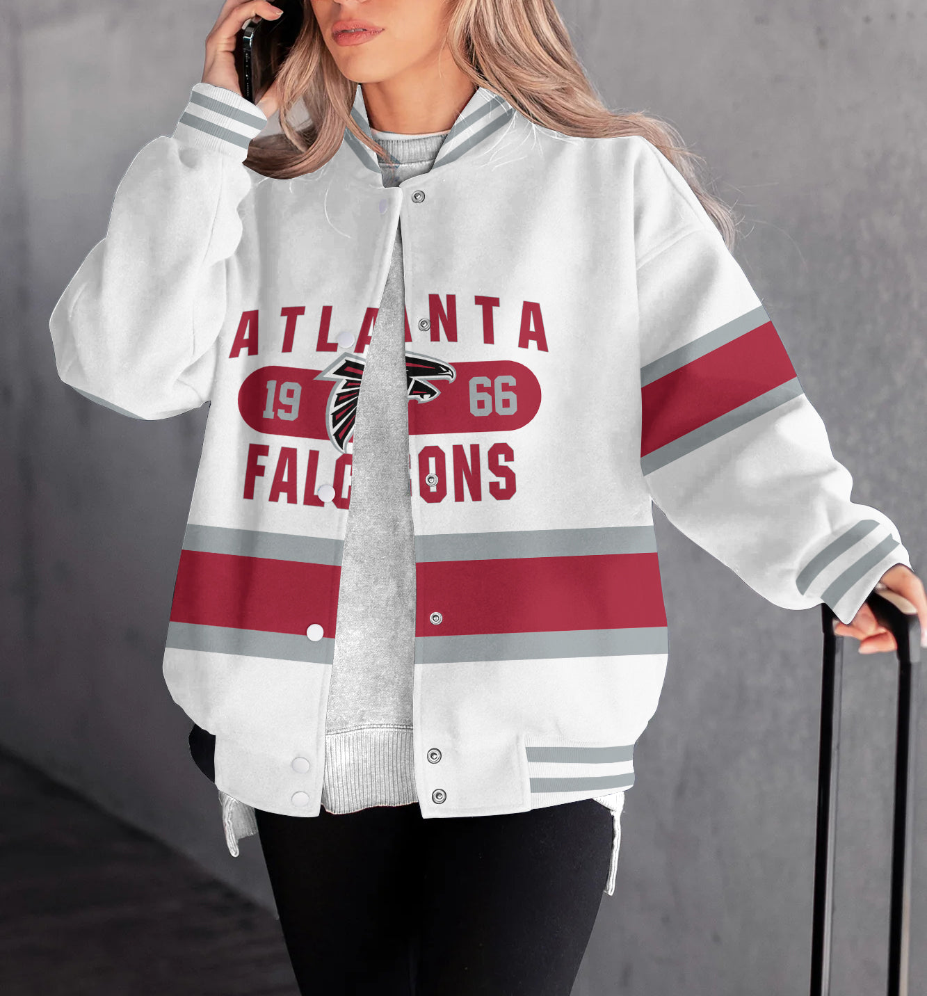 Atlanta Falcons Women's Long Pass Full- Snap Casual Jacket
