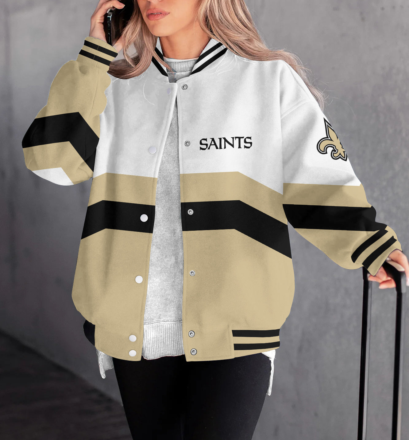 New Orleans Saints Women's Long Pass Full- Snap Casual Jacket