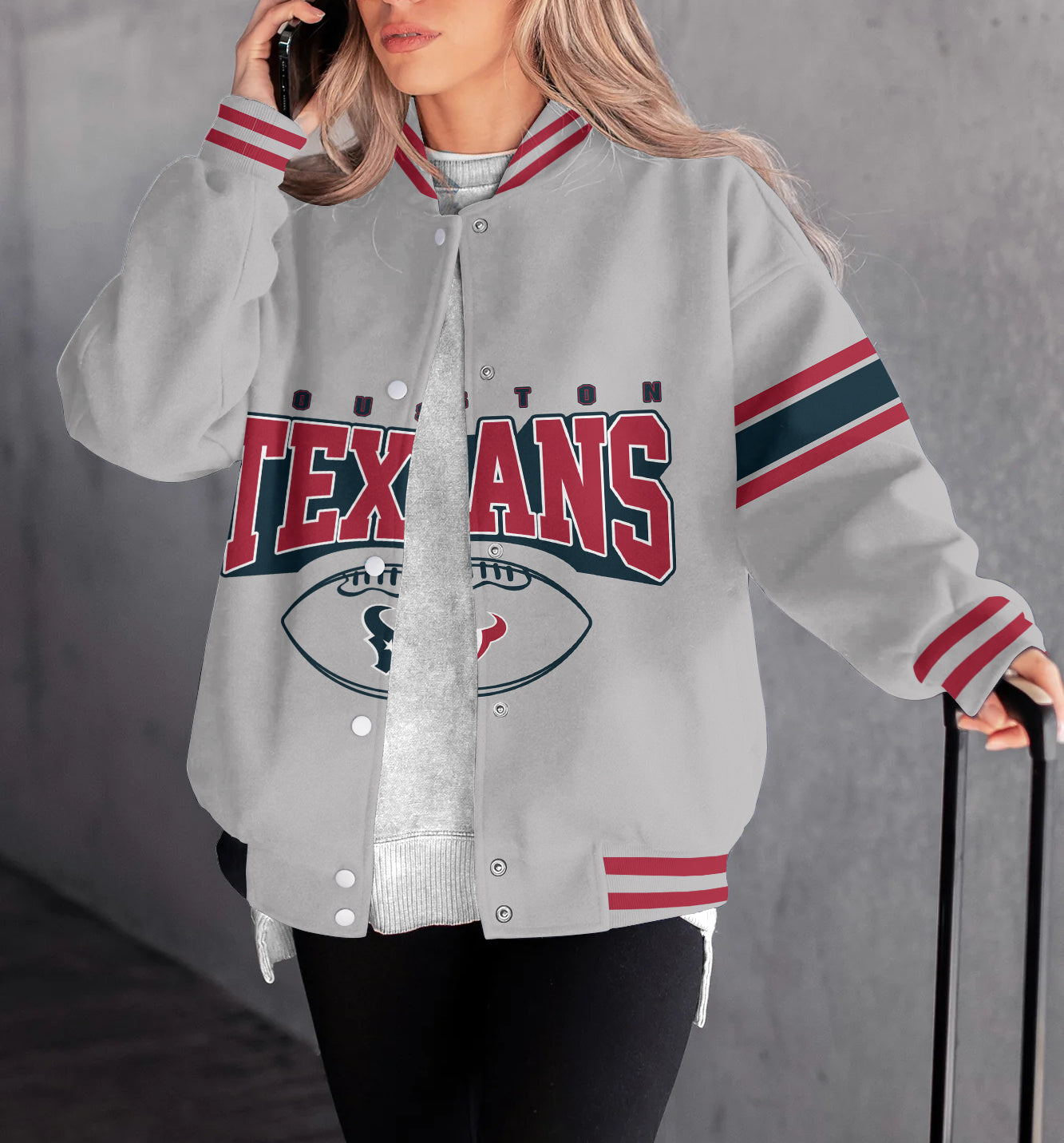 Houston Texans Women's Long Pass Full- Snap Casual Jacket