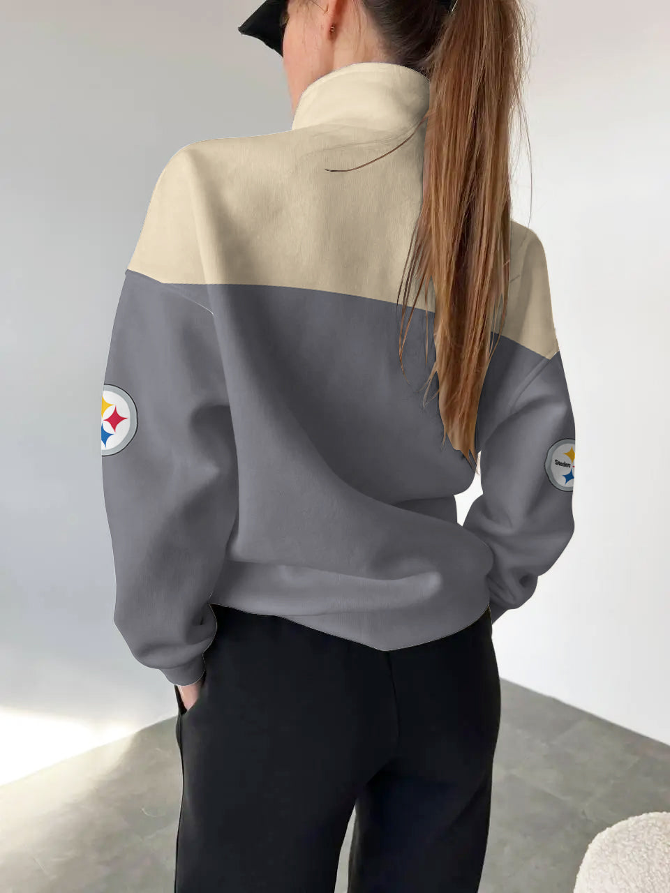 Pittsburgh Steelers 2025 New Design Casual Snap Mockneck Pullover