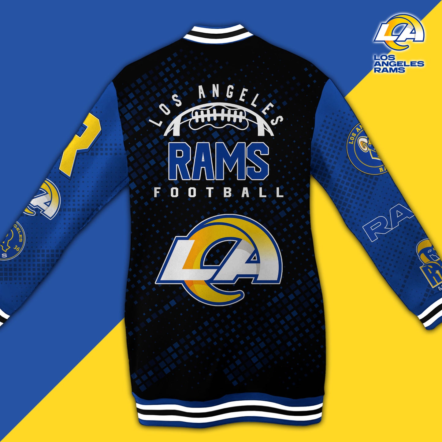 Los Angeles Rams Limited Edition Button Down Long Sleeve Jacket Dress