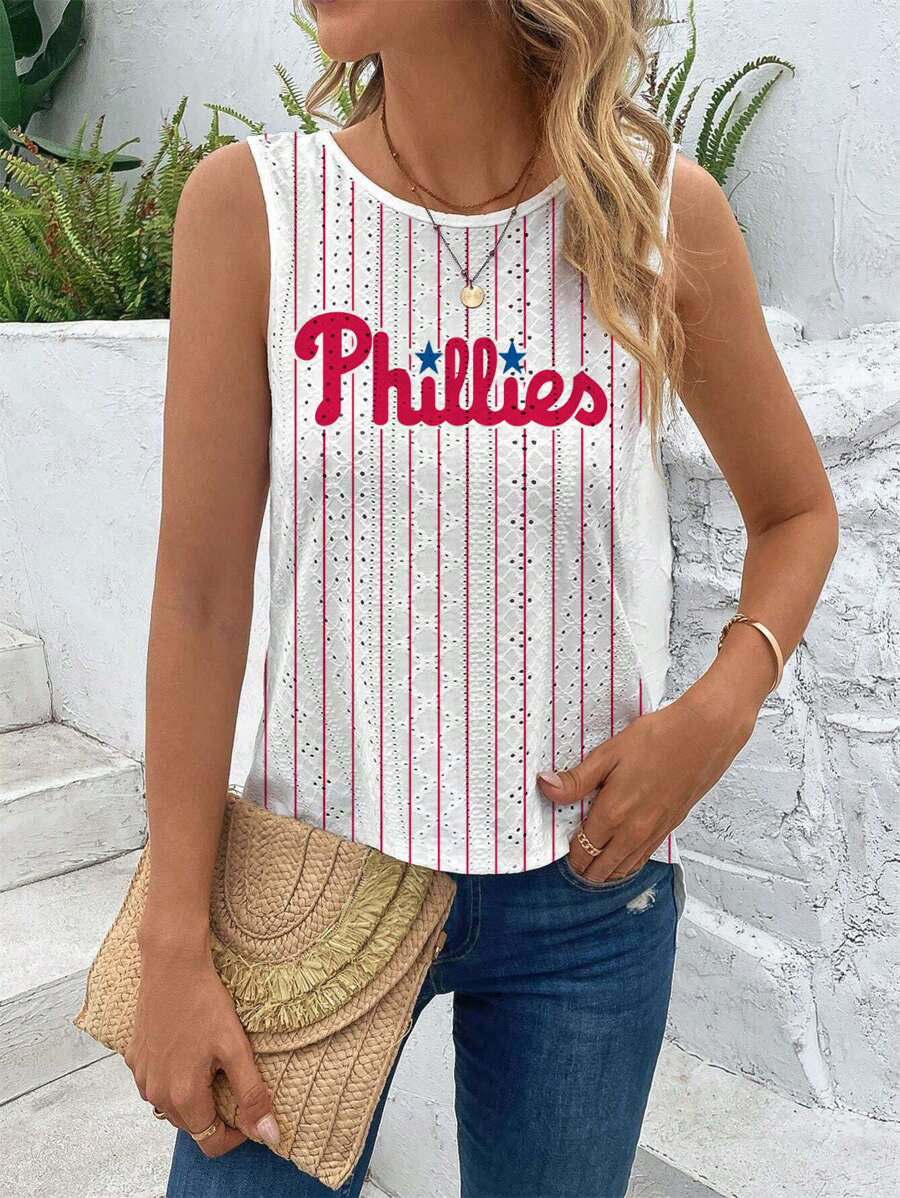 Phillies Cut Out Wrap Cross Wrap Back Asymmetrical Beach Tank Top