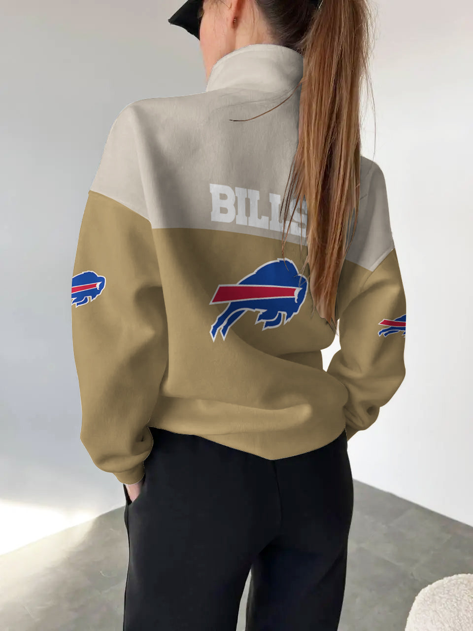 Buffalo Bills 2025 New Design Casual Snap Mockneck Pullover