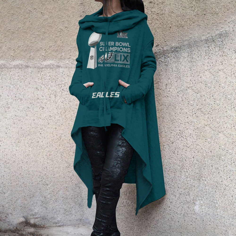 Fashionable Print Irregular Long Sleeve Sweatshirt