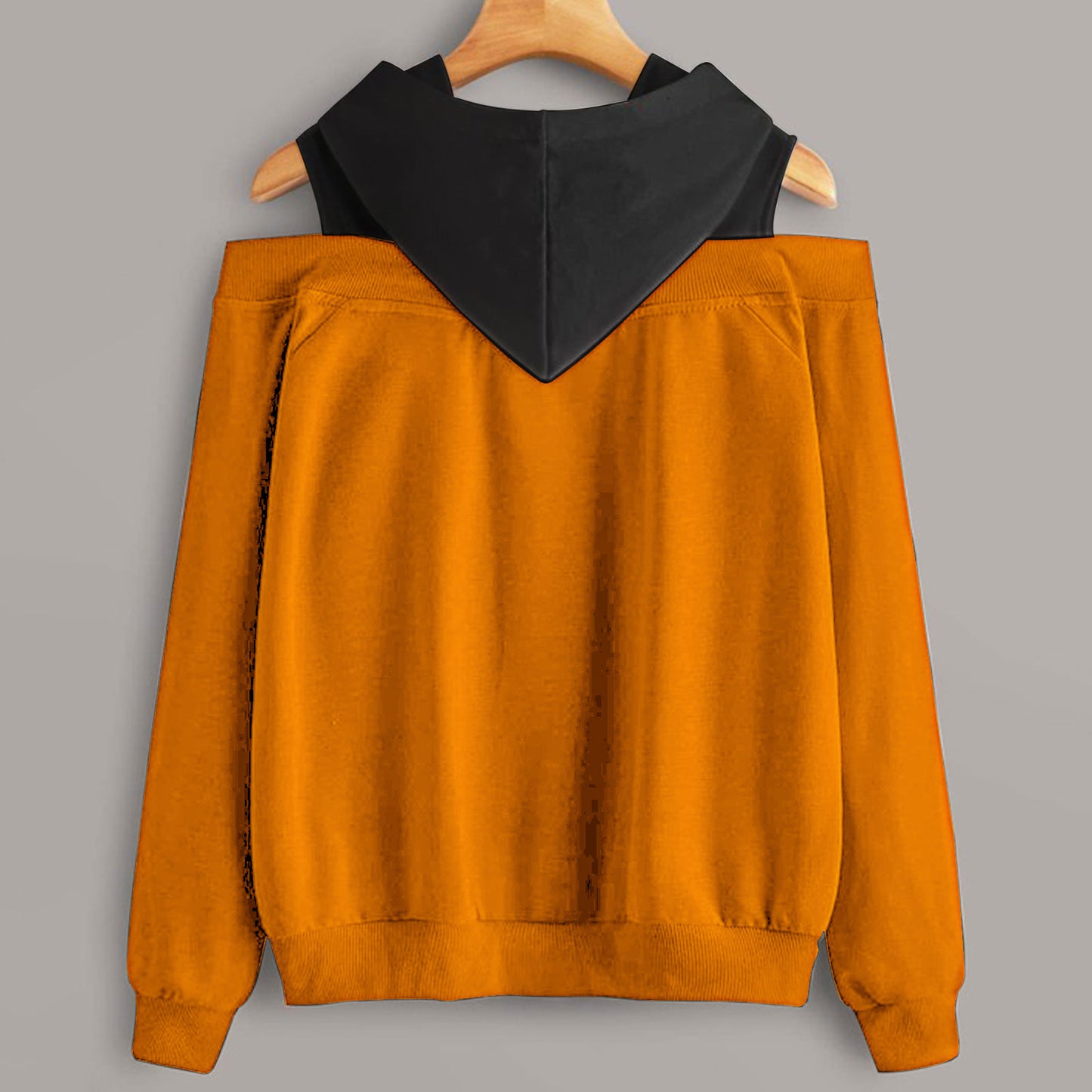 2 In 1 Colorblock Cold Shoulder Hoodie