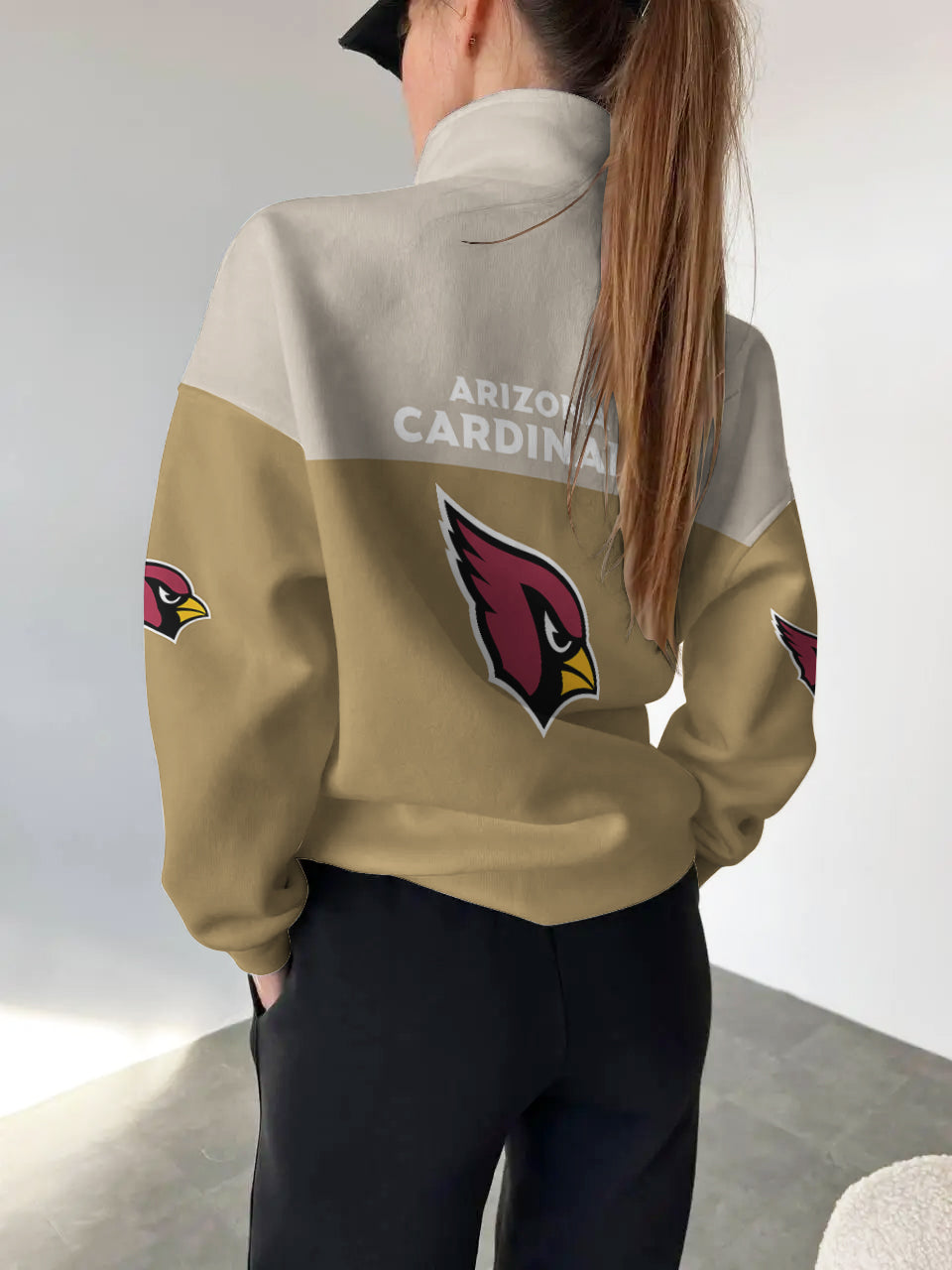 Arizona Cardinals 2025 New Design Casual Snap Mockneck Pullover