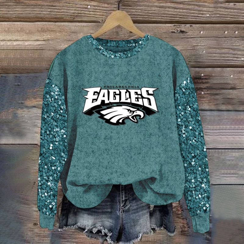 Sequined Sleeves Vintage Sweatshirt