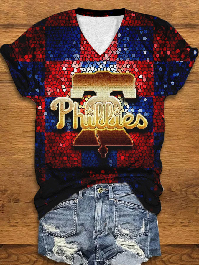 Print V-Neck T-Shirt