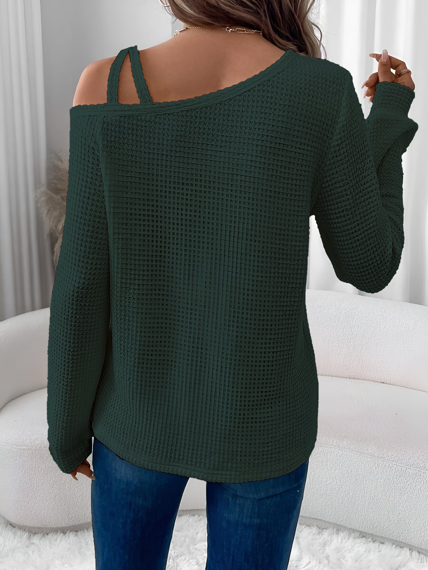 Asymmetric Off-Shoulder Women's Sweatshirt