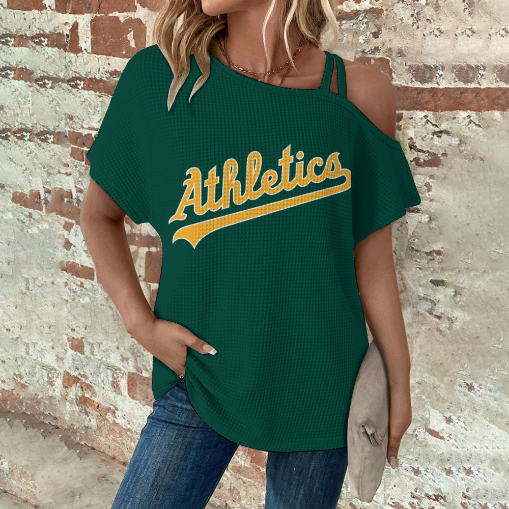 Asymmetrical Neck Short Sleeve T-Shirt