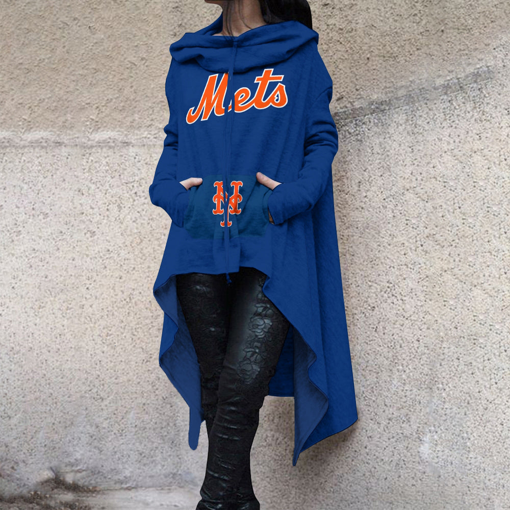 Fashionable Print Irregular Long Sleeve Sweatshirt