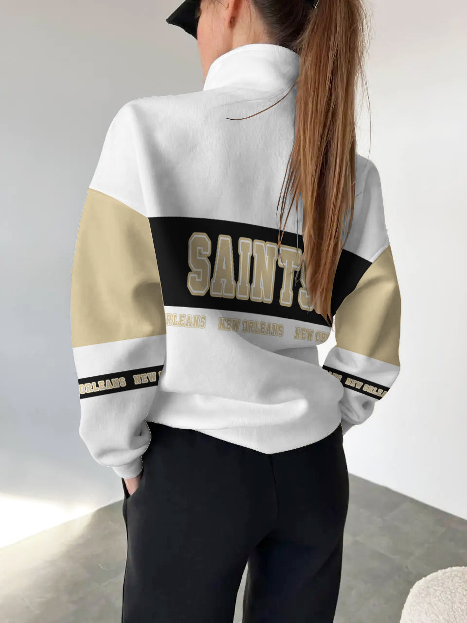 New Orleans Saints 2025 New Design Casual Snap Mockneck Pullover