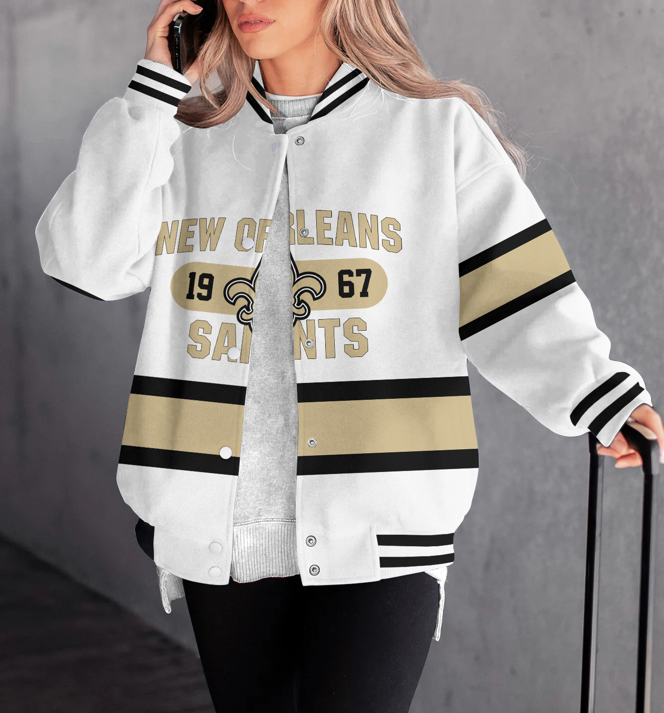 New Orleans Saints Women's Long Pass Full- Snap Casual Jacket