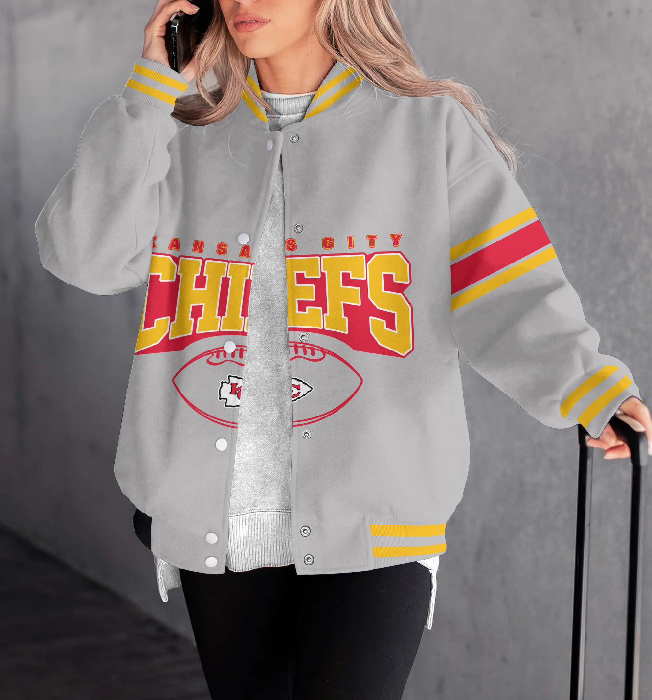 Kansas City Chiefs Women's Long Pass Full- Snap Casual Jacket