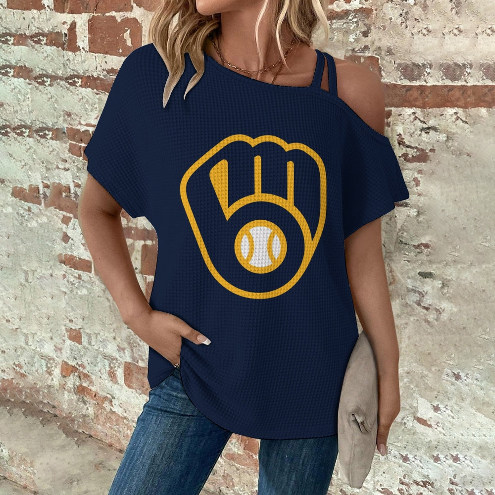 Asymmetrical Neck Short Sleeve T-Shirt