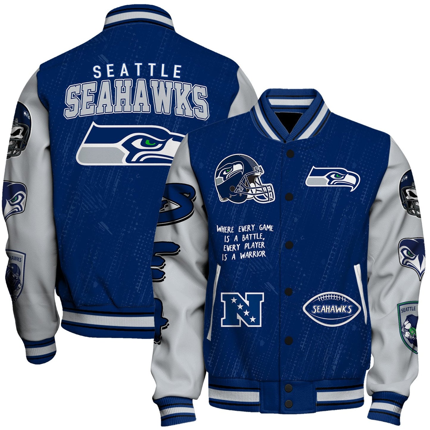 Seattle Seahawks National Football League Conquer Every Field Unisex Varsity Jacket