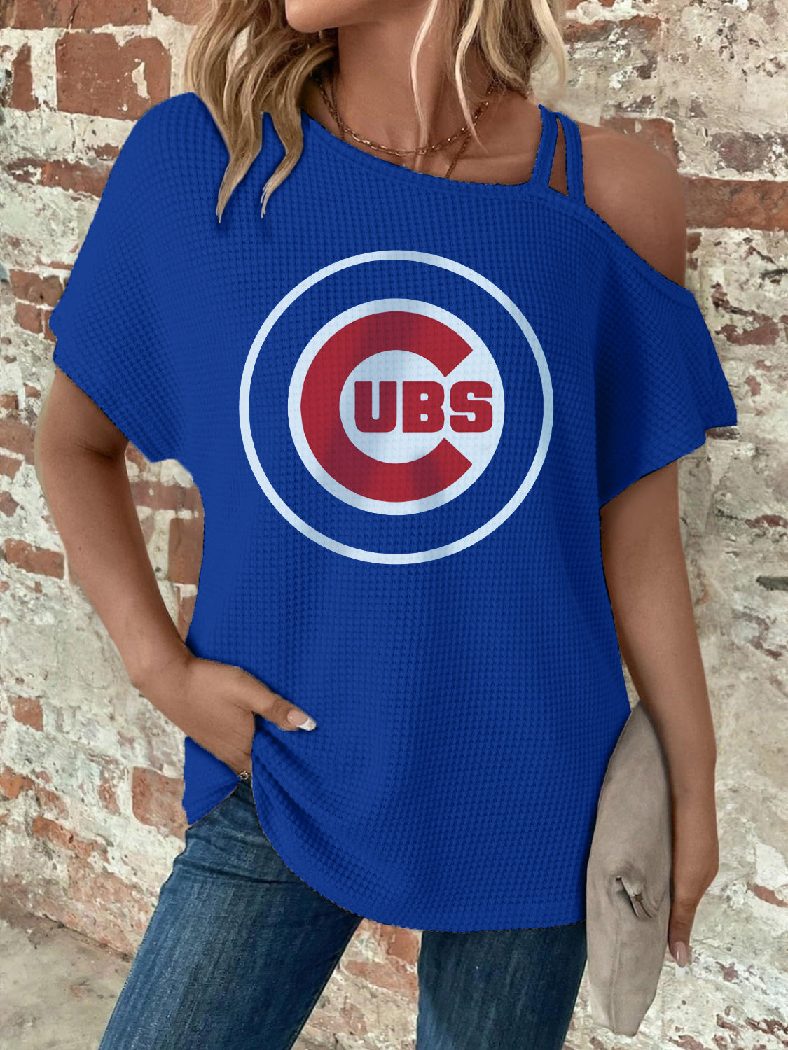 Asymmetrical Neck Short Sleeve T-Shirt