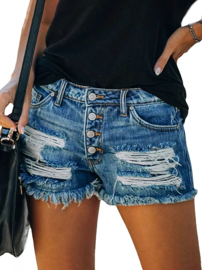 Milwaukee Brewers Distressed Cutoff Denim Shorts - Women