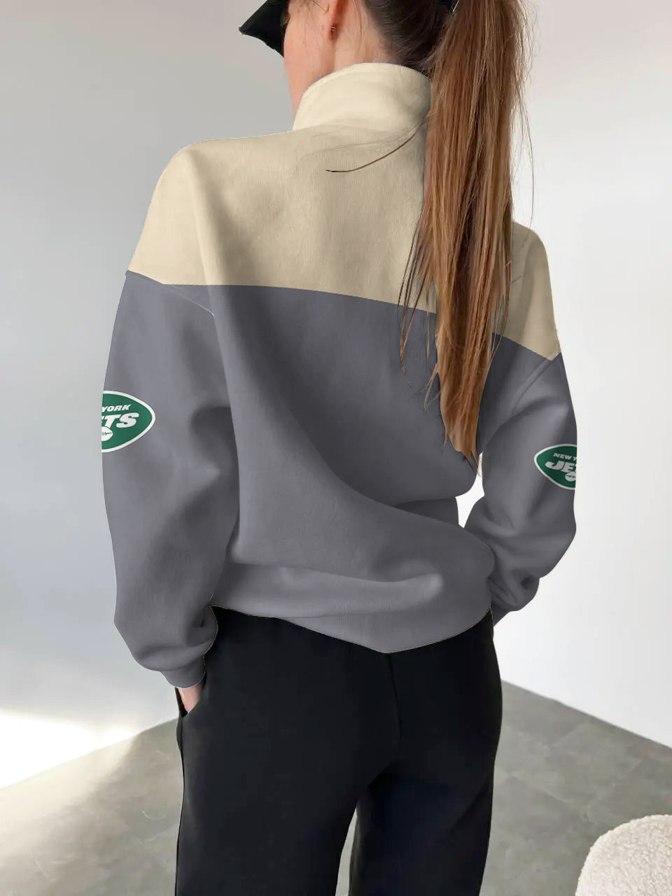 New York Jets 2025 New Design Casual Snap Mockneck Pullover