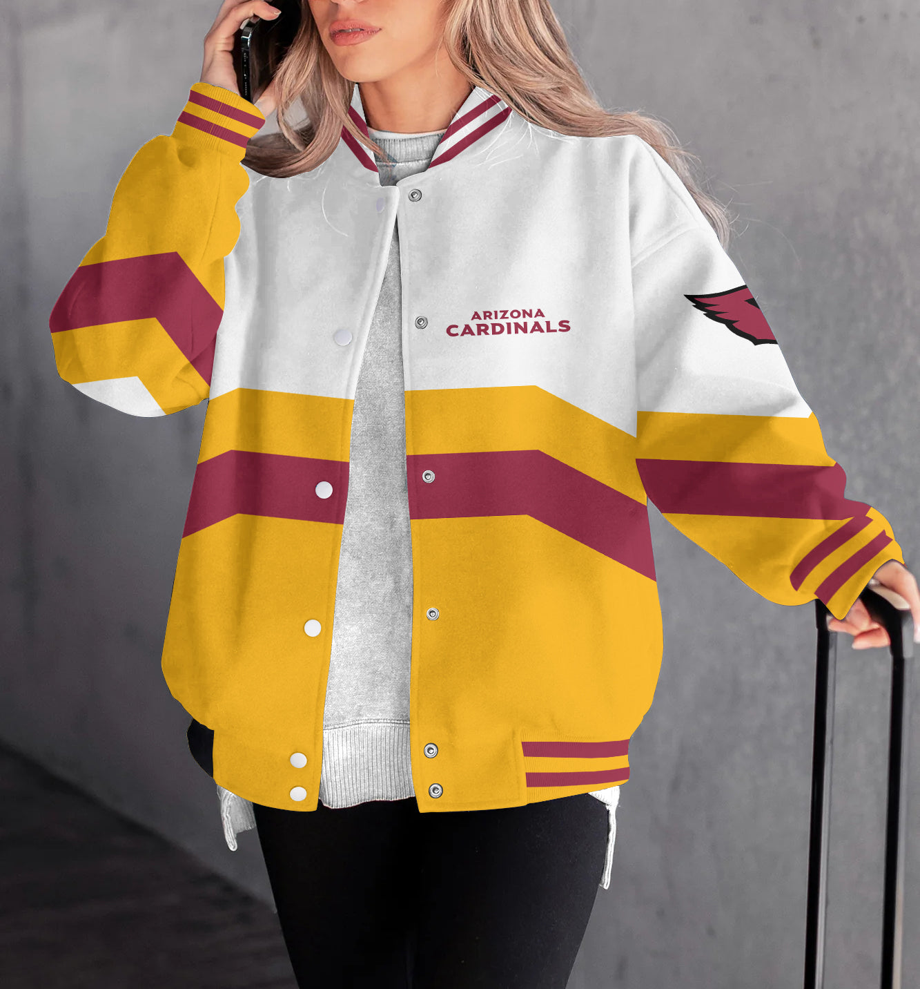 Arizona Cardinals Women's Long Pass Full- Snap Casual Jacket
