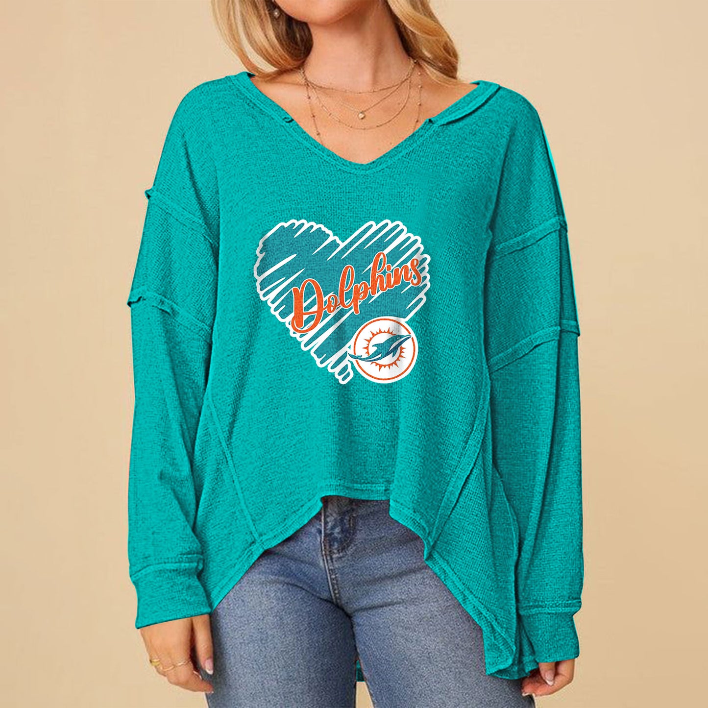 High Low V-Neck Oversized Top